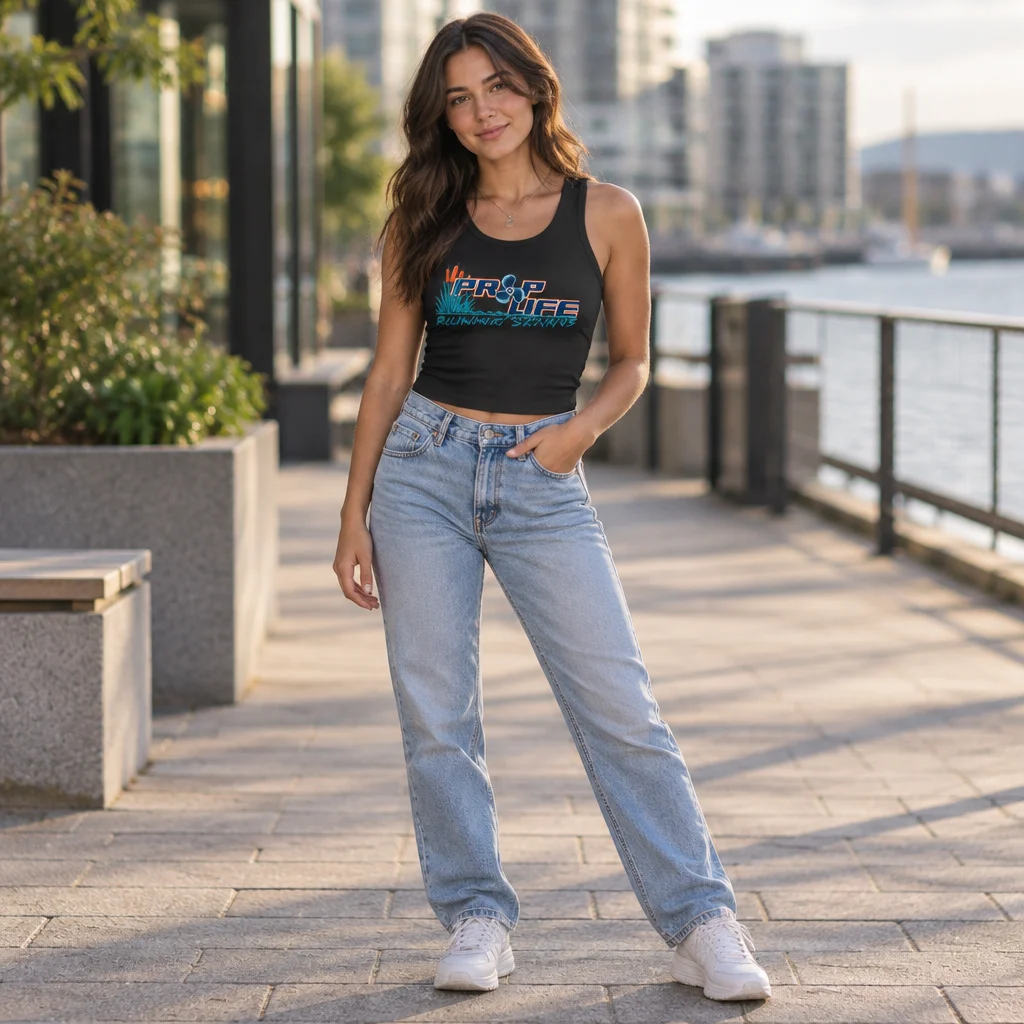 Women's micro rib racer tank top - Image 14